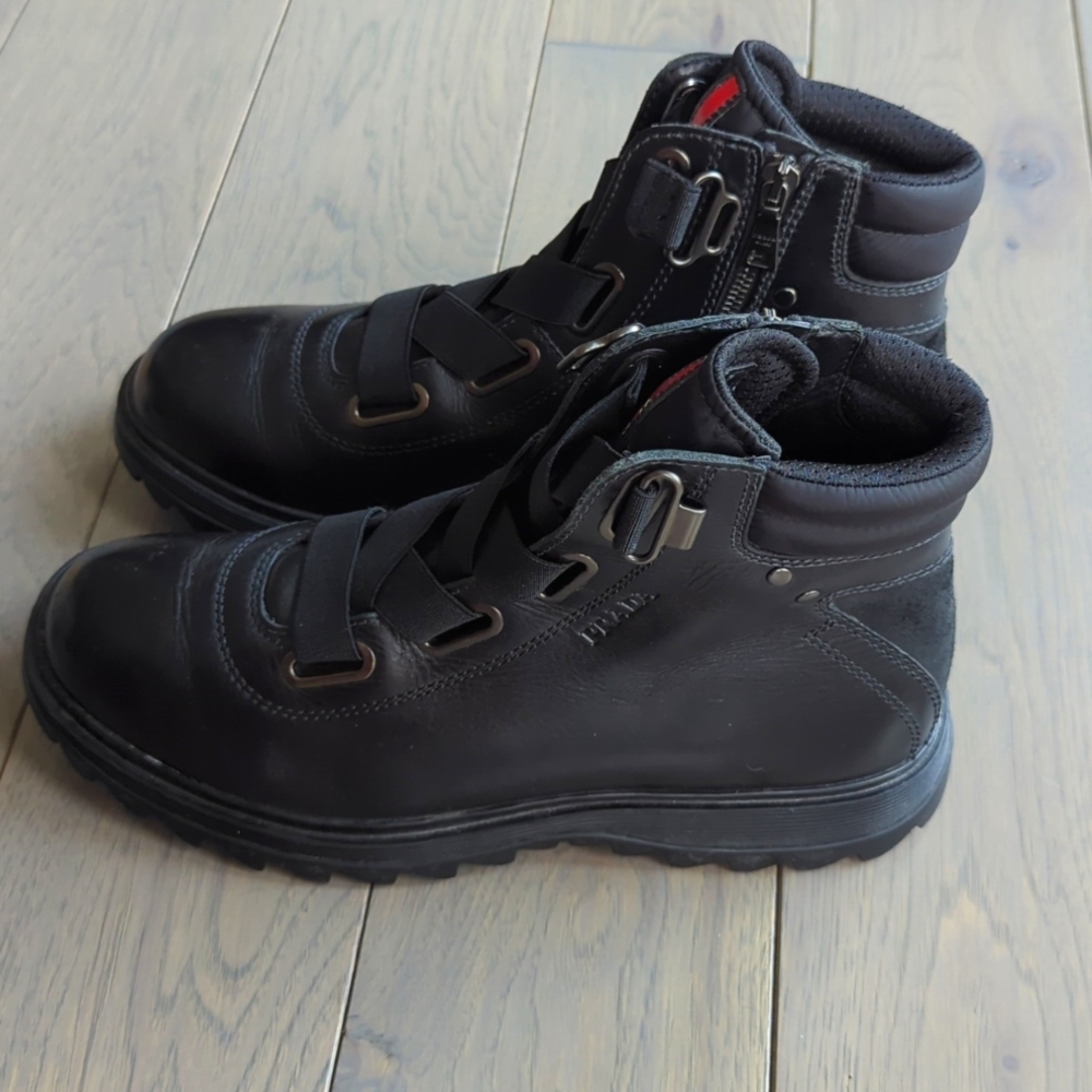 Prada Men's Black Leather Boots - Picture 3 of 5